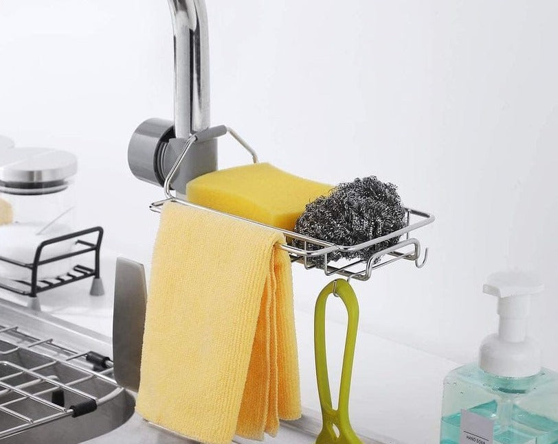 Sponge Holder, Stainless Steel Faucet Storage Rack